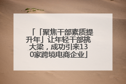 「聚焦干部素质提升年」让年轻干部挑大梁，成功引来130家跨境电商企业