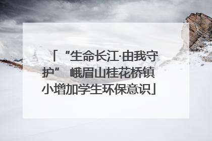 “生命长江·由我守护” 峨眉山桂花桥镇小增加学生环保意识