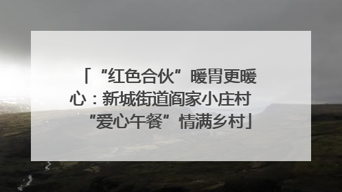 “红色合伙”暖胃更暖心：新城街道阎家小庄村“爱心午餐”情满乡村