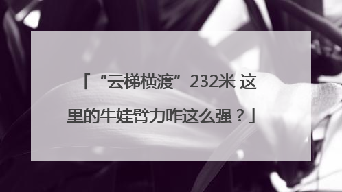 “云梯横渡”232米 这里的牛娃臂力咋这么强？