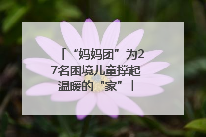 “妈妈团”为27名困境儿童撑起温暖的“家”
