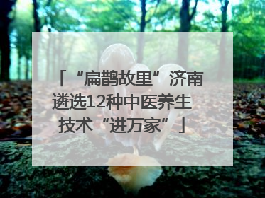 “扁鹊故里”济南遴选12种中医养生技术“进万家”