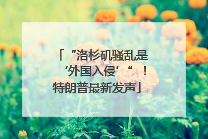 “洛杉矶骚乱是‘外国入侵’”！特朗普最新发声