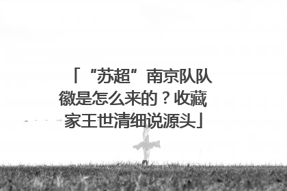 “苏超”南京队队徽是怎么来的？收藏家王世清细说源头