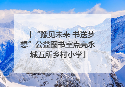 “豫见未来 书送梦想”公益图书室点亮永城五所乡村小学