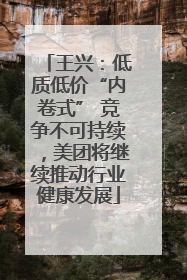 王兴：低质低价“内卷式” 竞争不可持续，美团将继续推动行业健康发展