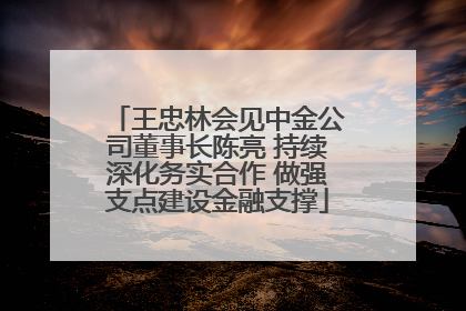 王忠林会见中金公司董事长陈亮 持续深化务实合作 做强支点建设金融支撑