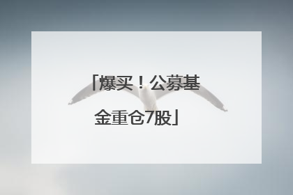 爆买！公募基金重仓7股