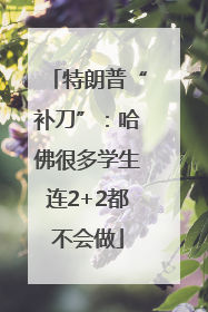 特朗普“补刀”：哈佛很多学生连2+2都不会做