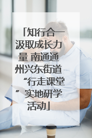 知行合一汲取成长力量 南通通州兴东街道“行走课堂”实地研学活动