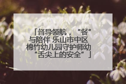 督导领航，“餐”与陪伴 乐山市中区棉竹幼儿园守护师幼“舌尖上的安全”