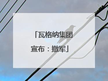 瓦格纳集团宣布：撤军