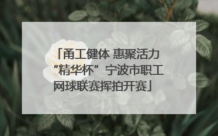 甬工健体 惠聚活力“精华杯”宁波市职工网球联赛挥拍开赛