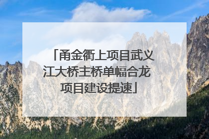 甬金衢上项目武义江大桥主桥单幅合龙 项目建设提速