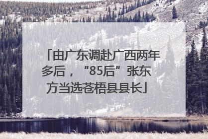 由广东调赴广西两年多后，“85后”张东方当选苍梧县县长