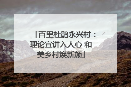 百里杜鹃永兴村：理论宣讲入人心 和美乡村焕新颜