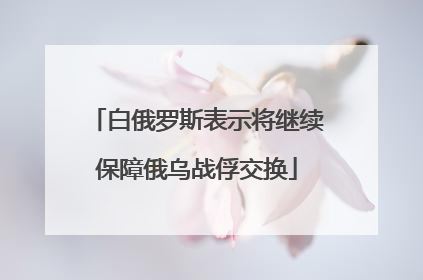 白俄罗斯表示将继续保障俄乌战俘交换