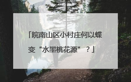 皖南山区小村庄何以蝶变“水墨桃花源”？