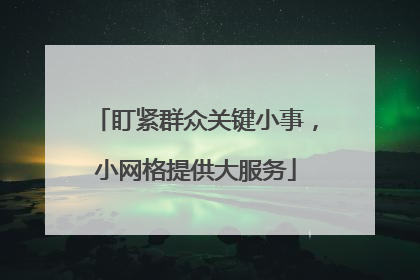 盯紧群众关键小事，小网格提供大服务