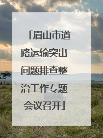 眉山市道路运输突出问题排查整治工作专题会议召开