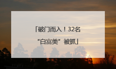 破门而入！32名“白富美”被抓