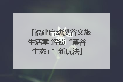福建启动溪谷文旅生活季 解锁“溪谷生态+”新玩法