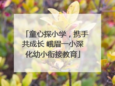童心探小学，携手共成长 峨眉一小深化幼小衔接教育