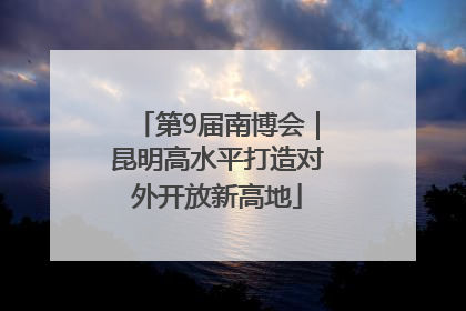 第9届南博会｜昆明高水平打造对外开放新高地