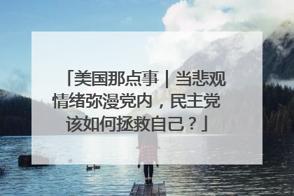 美国那点事｜当悲观情绪弥漫党内，民主党该如何拯救自己？