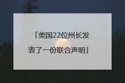 美国22位州长发表了一份联合声明
