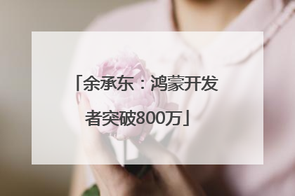 余承东：鸿蒙开发者突破800万