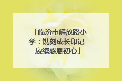 临汾市解放路小学：镌刻成长印记 赓续感恩初心