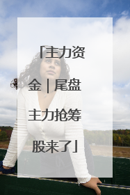 主力资金｜尾盘主力抢筹股来了