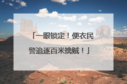 一眼锁定！便衣民警追逐百米擒贼！