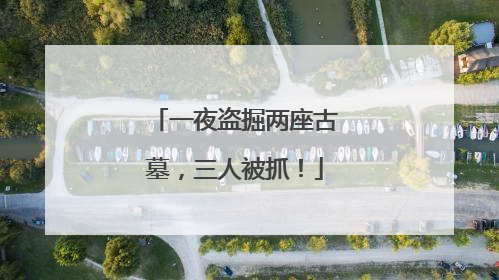 一夜盗掘两座古墓，三人被抓！