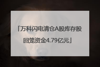 万科闪电清仓A股库存股 回笼资金4.79亿元
