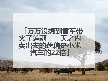 万万没想到雷军带火了莲藕，一天之内卖出去的莲藕是小米汽车的22倍