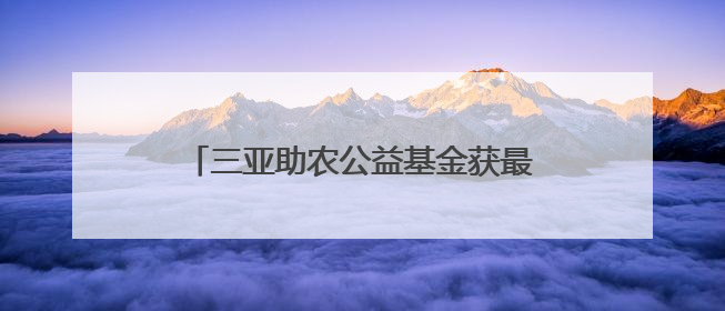 三亚助农公益基金获最大单笔捐赠50万元