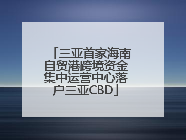 三亚首家海南自贸港跨境资金集中运营中心落户三亚CBD
