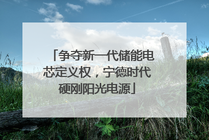 争夺新一代储能电芯定义权，宁德时代硬刚阳光电源