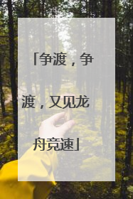 争渡，争渡，又见龙舟竞速