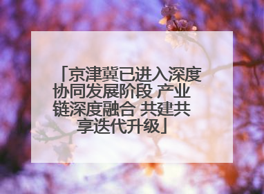 京津冀已进入深度协同发展阶段 产业链深度融合 共建共享迭代升级