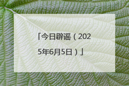 今日辟谣（2025年6月5日）