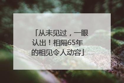 从未见过，一眼认出！相隔65年的相见令人动容