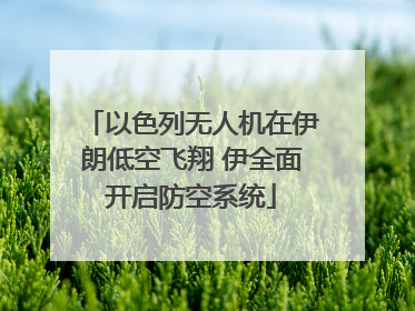 以色列无人机在伊朗低空飞翔 伊全面开启防空系统