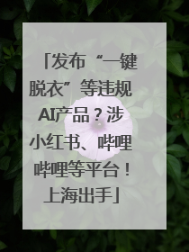 发布“一键脱衣”等违规AI产品？涉小红书、哔哩哔哩等平台！上海出手