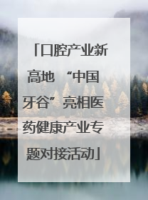 口腔产业新高地 “中国牙谷”亮相医药健康产业专题对接活动