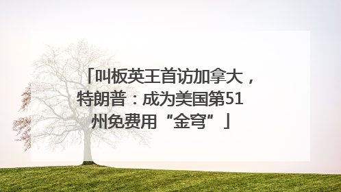 叫板英王首访加拿大，特朗普：成为美国第51州免费用“金穹”