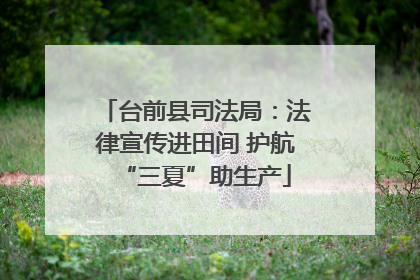 台前县司法局：法律宣传进田间 护航“三夏”助生产
