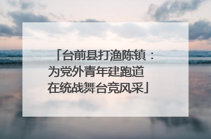 台前县打渔陈镇：为党外青年建跑道 在统战舞台竞风采